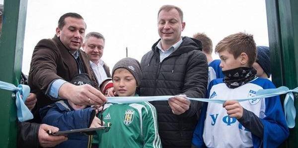 A new artificial-surface football field opened in Kotsiubyntsi