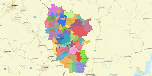 Interactive decentralisation map of the region created in Luhansk Oblast