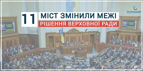 The Parliament has changed boundaries of 11 towns in nine regions of Ukraine