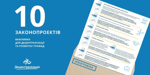 10 bills, important for decentralization, are ready for the Verkhovna Rada to consider (+infographics)