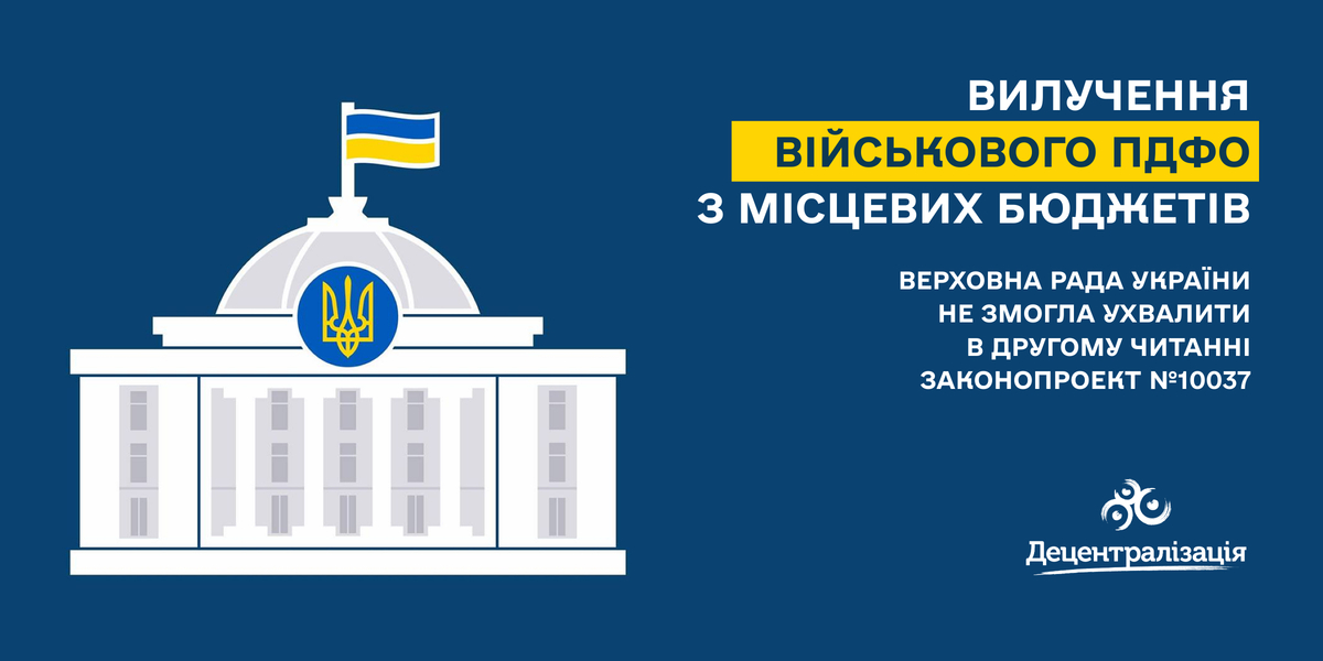 Верховна Рада «провалила» голосування щодо вилучення військового ПДФО з місцевих бюджетів