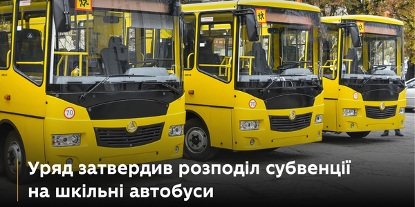 Уряд затвердив розподіл субвенції на шкільні автобуси