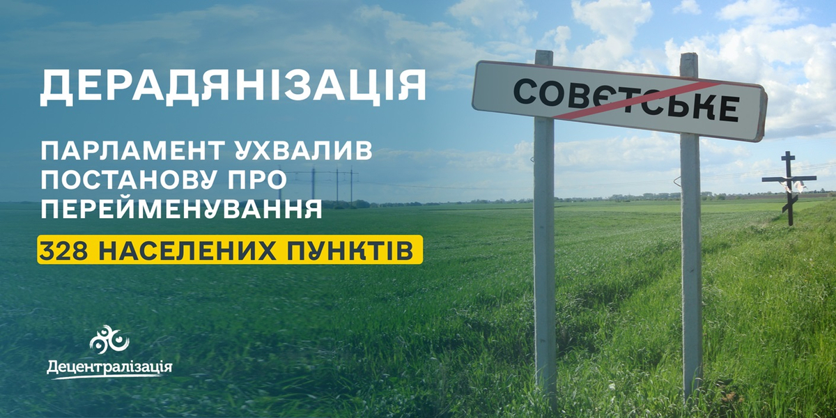 Парламент ухвалив рішення про перейменування 10 міст 4 районів та більше 300 сіл та селищ в Україні