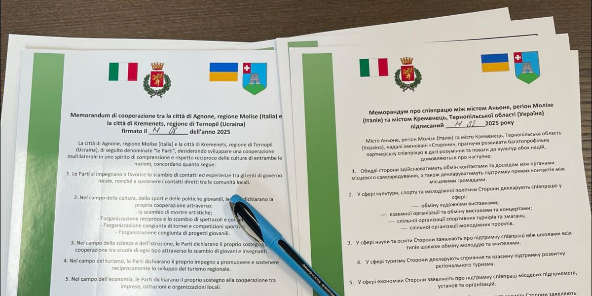 Kremenets and Agnone become sister-cities: New horizons for international partnerships