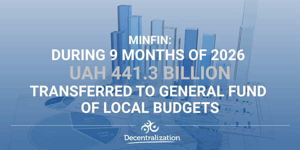 MinFin: During 9 months of 2026, UAH 441.3 billion transferred to general fund of local budgets
