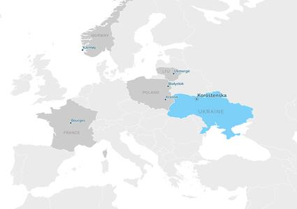 Partnership map - Коростенська територіальна громада
