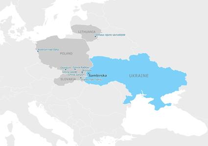 Partnership map - Самбірська територіальна громада